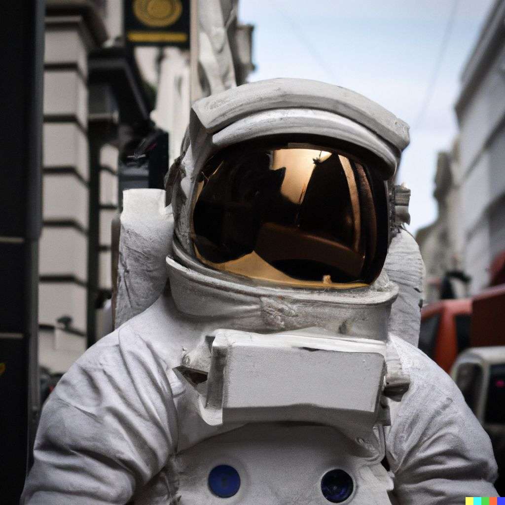 an astronaut in London